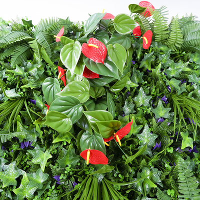 PE Outdoor Decorative Artificial Green Walls 35mm Synthetic Grass Landscape For Fence