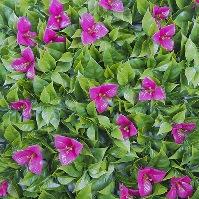 Plastic 3D Plant Mixed Artificial Green Walls Panel Grass Hedge For Indoor